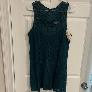Teal Lace Sleeveless Dress
